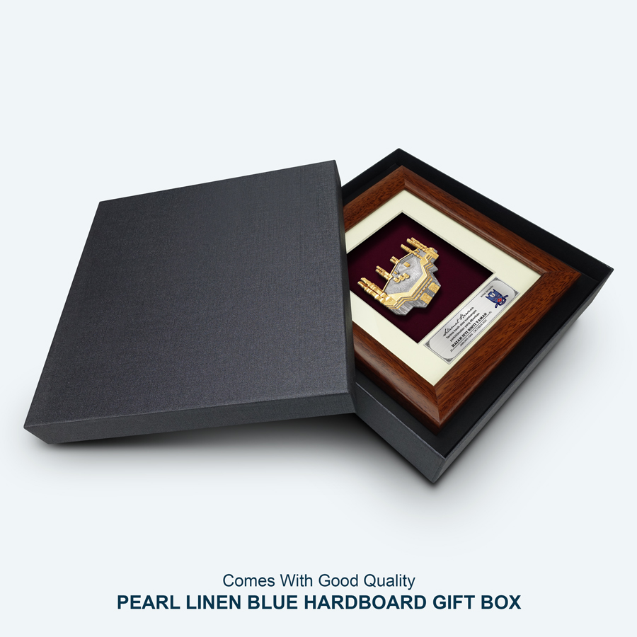 Hadiah Premium Bingkai Solid Mekah Pewter Bersalut Emas