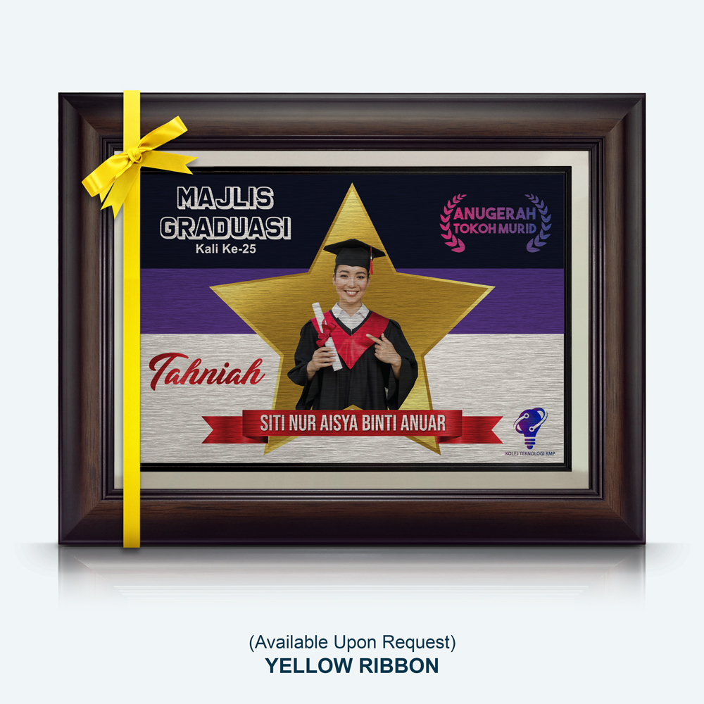 Graduation Plaque, Tamat Pengajian Solid Wood Frame - Image 2