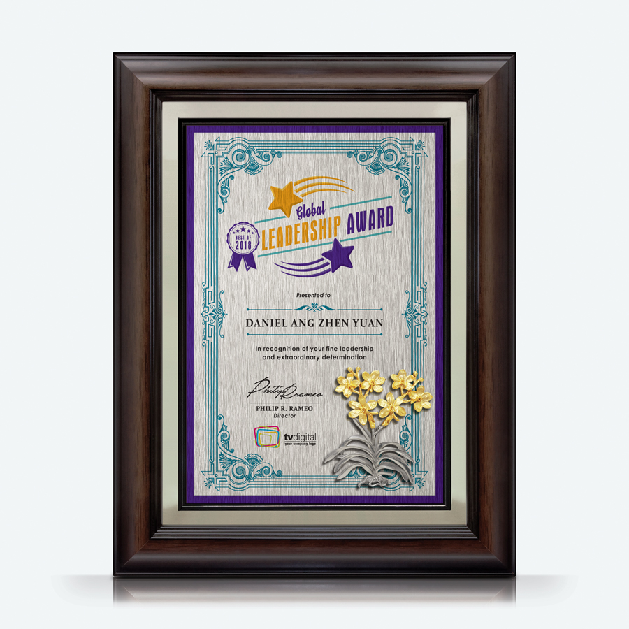 Global Leadership Award: Pewter Orchid 6 Flowers (Anggerik)