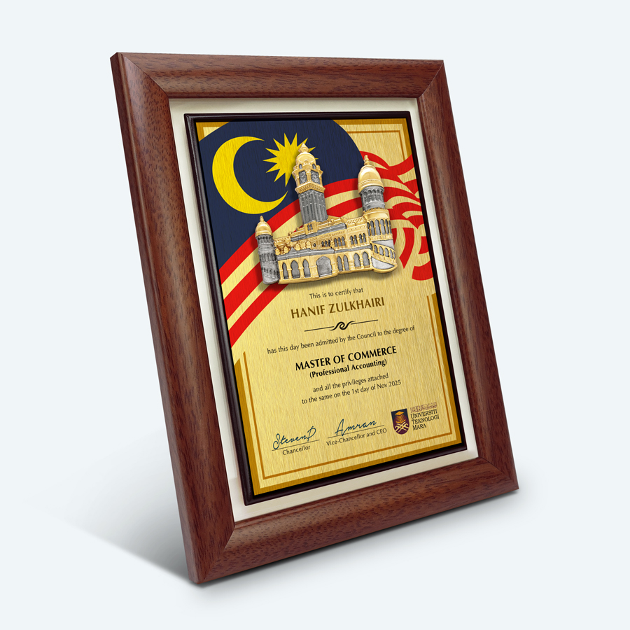 University Graduation Plaque - Pewter Sultan Abdul Samad Building - Image 2