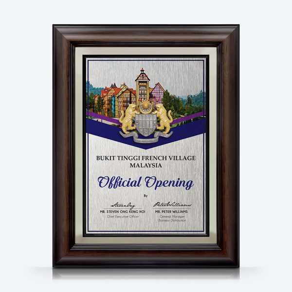Opening Ceremony Plaque: Pewter Coat Of Arms Of Malaysia (Jata Negara Logo Malaysia)