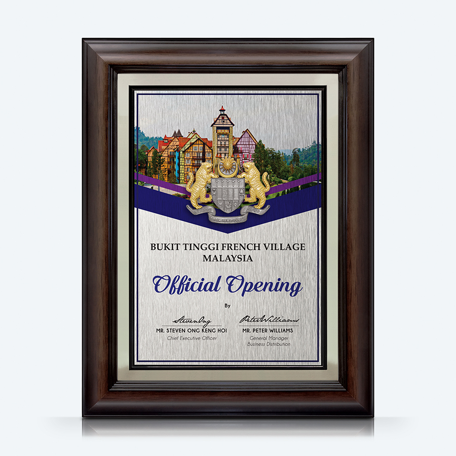 Opening Ceremony Plaque: Pewter Coat Of Arms Of Malaysia (Jata Negara Logo Malaysia)