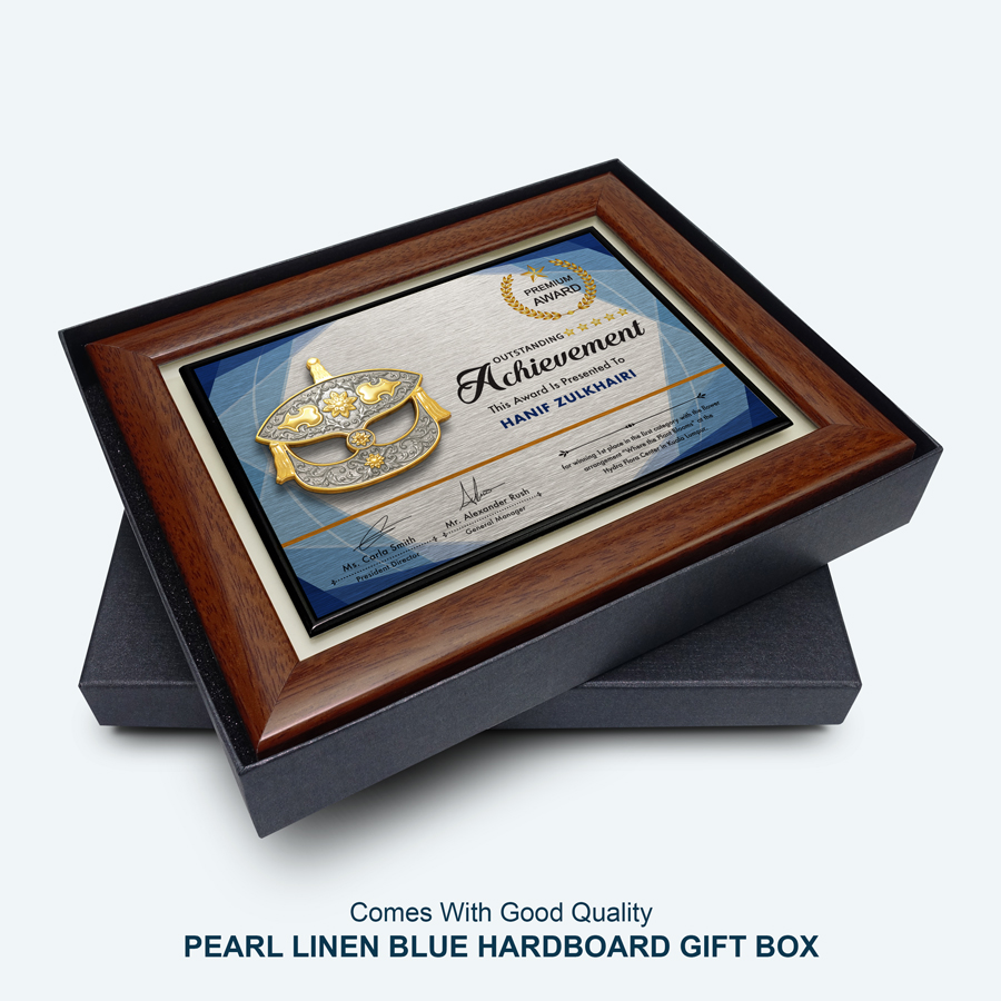 Certificate Of Achievement Plaque - Pewter Wau Bulan - Image 3