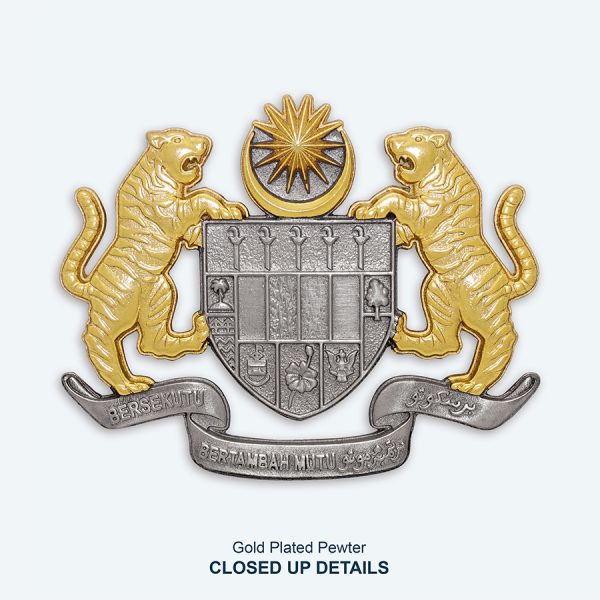 Opening Ceremony Plaque: Pewter Coat Of Arms Of Malaysia (Jata Negara Logo Malaysia) - Image 4