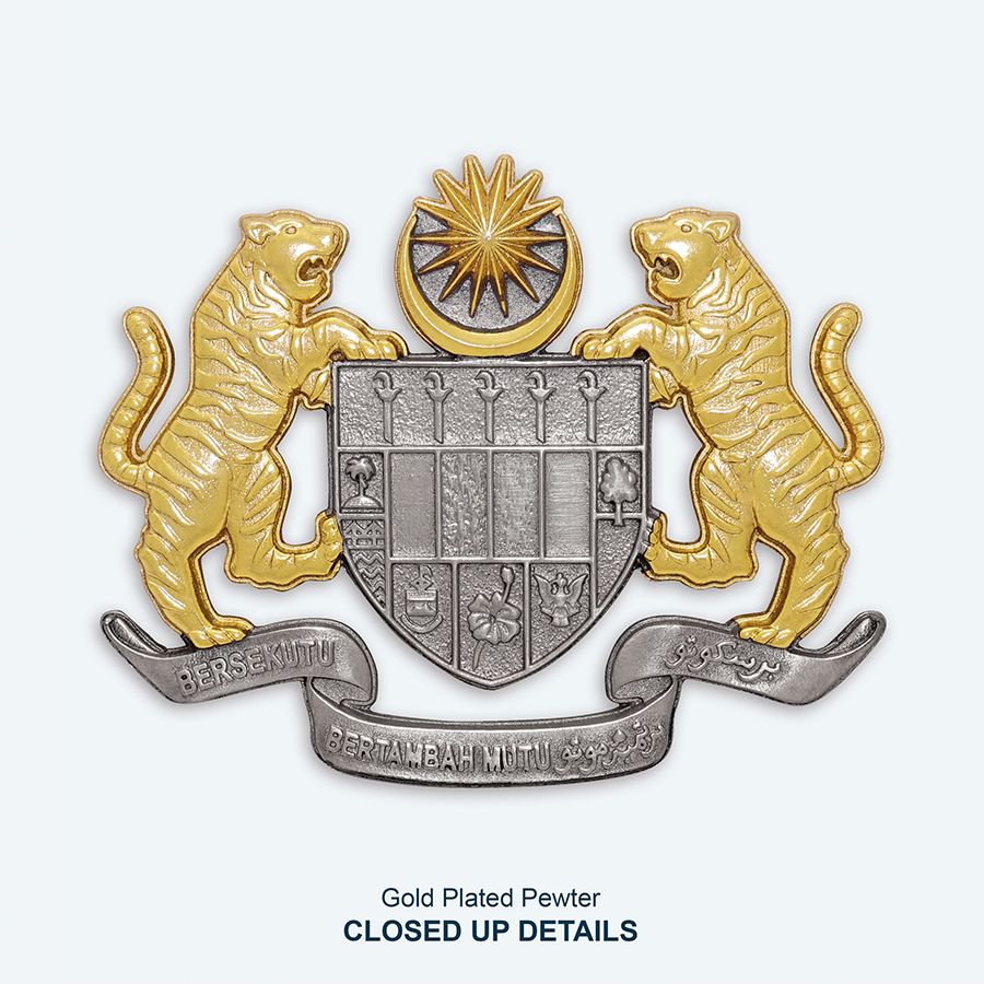 Opening Ceremony Plaque: Pewter Coat Of Arms Of Malaysia (Jata Negara Logo Malaysia) - Image 4