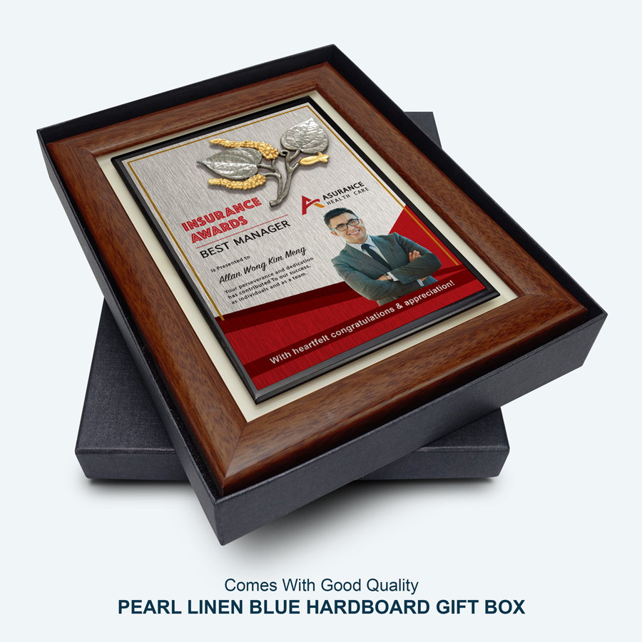 Best Manager Awards Plaque - Pewter Pepper Leave Flower - Image 4