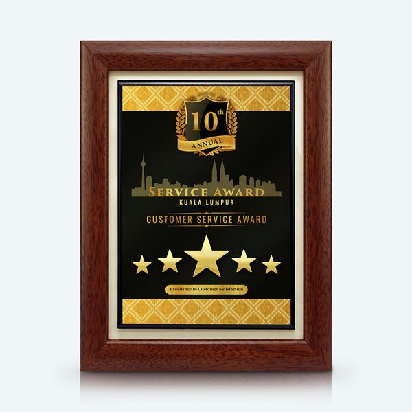 Full Colour Award Plaque With Gold Accessories : Shining Star