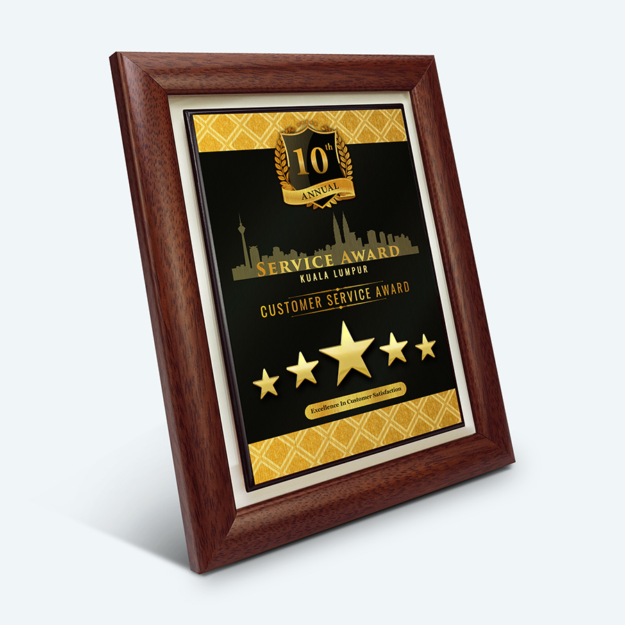 Full Colour Award Plaque With Gold Accessories : Shining Star - Image 2