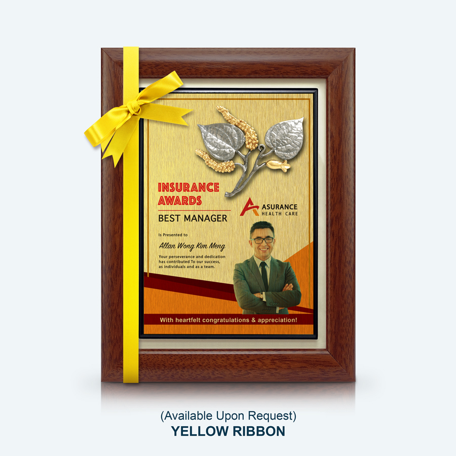 Best Manager Awards Plaque - Pewter Pepper Leave Flower - Image 3