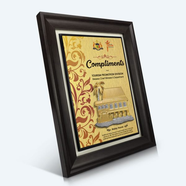 Compliments Plaque - Pewter Malay House (Rumah Melayu) - Image 2