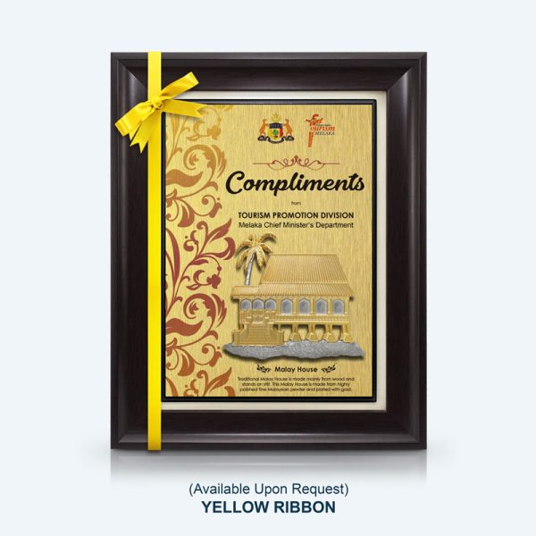 Compliments Plaque - Pewter Malay House (Rumah Melayu) - Image 3