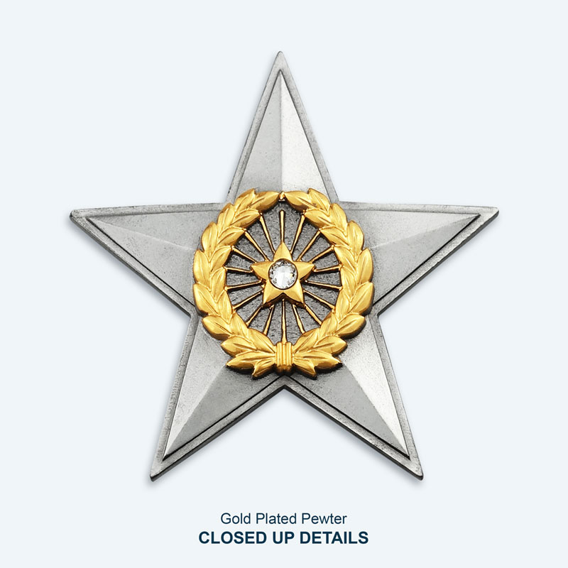 Top Sales Award - Gold Plated Pewter Star Awards With Crystal Signature Plus - Image 4