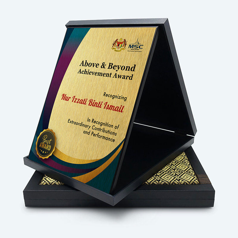 7" X 9" Budget Plaque With Exclusive Songket Box : Recognition Plaque - Image 2