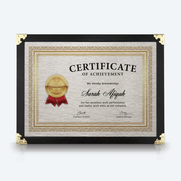 Personalized Certificate Dark Solid Frame for Unique-Occasions & Recognition Awards