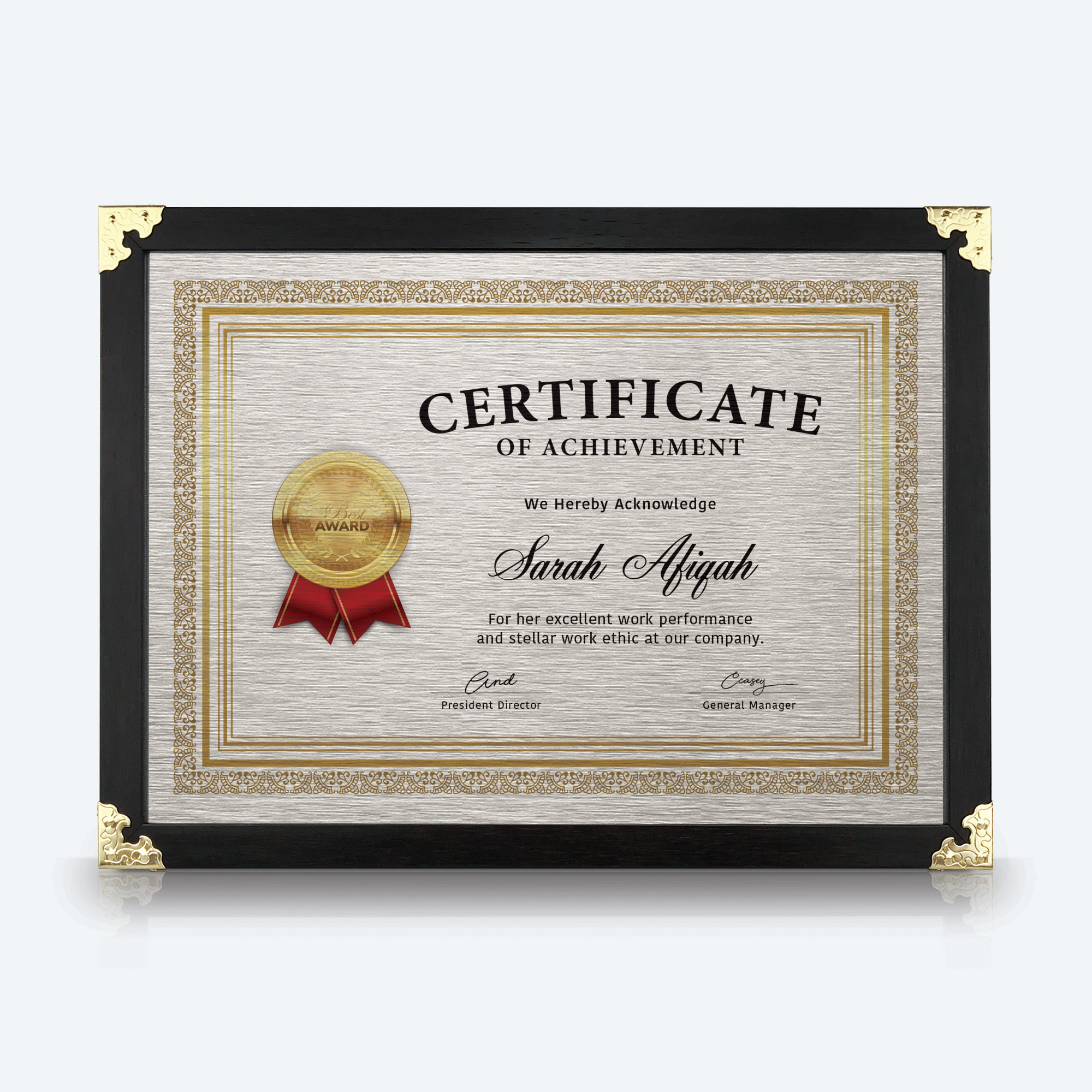 Personalized Certificate Dark Solid Frame for Unique-Occasions & Recognition Awards