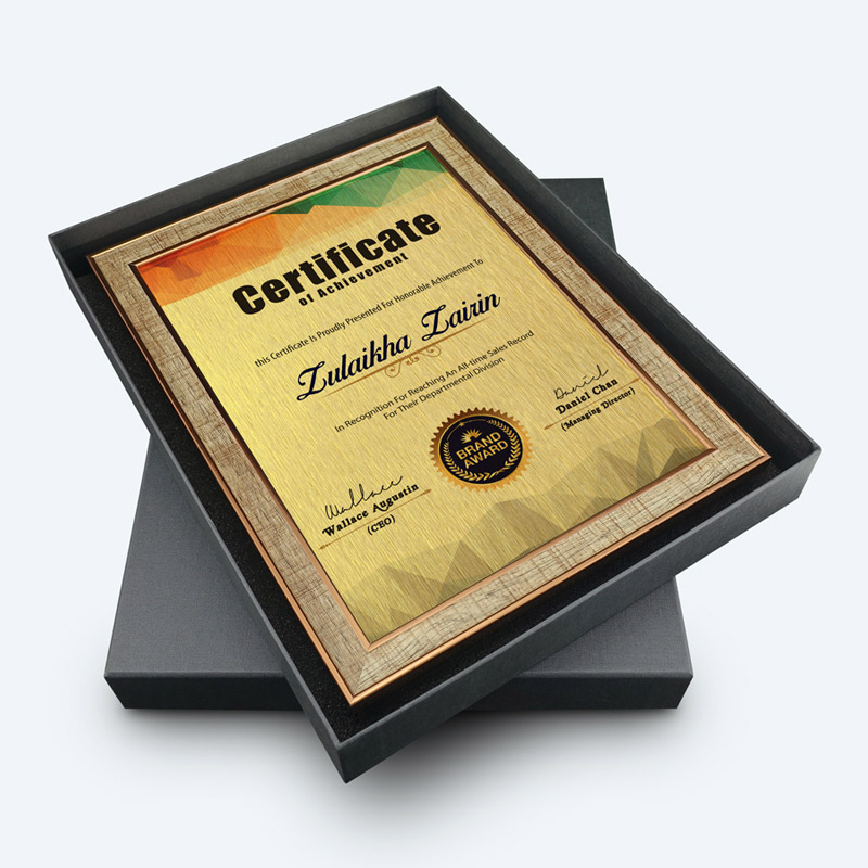 Personalized A4 Certificate Frame (Medium Brown) - Image 2