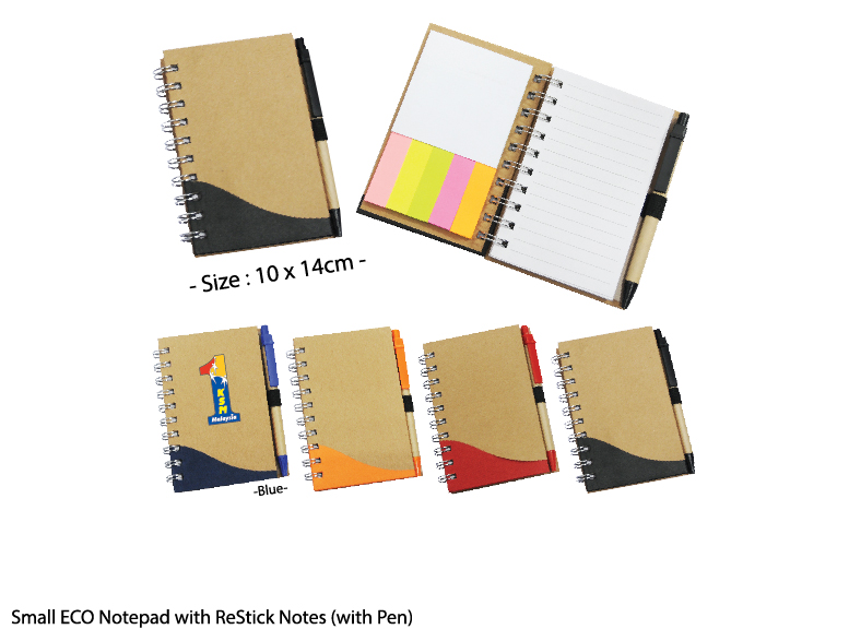 Small ECO Notepad with ReStick Notes (with Pen)