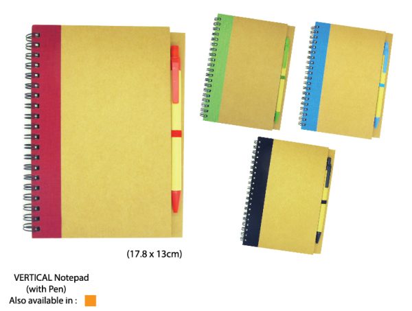 Vertical Notepad (with Pen)