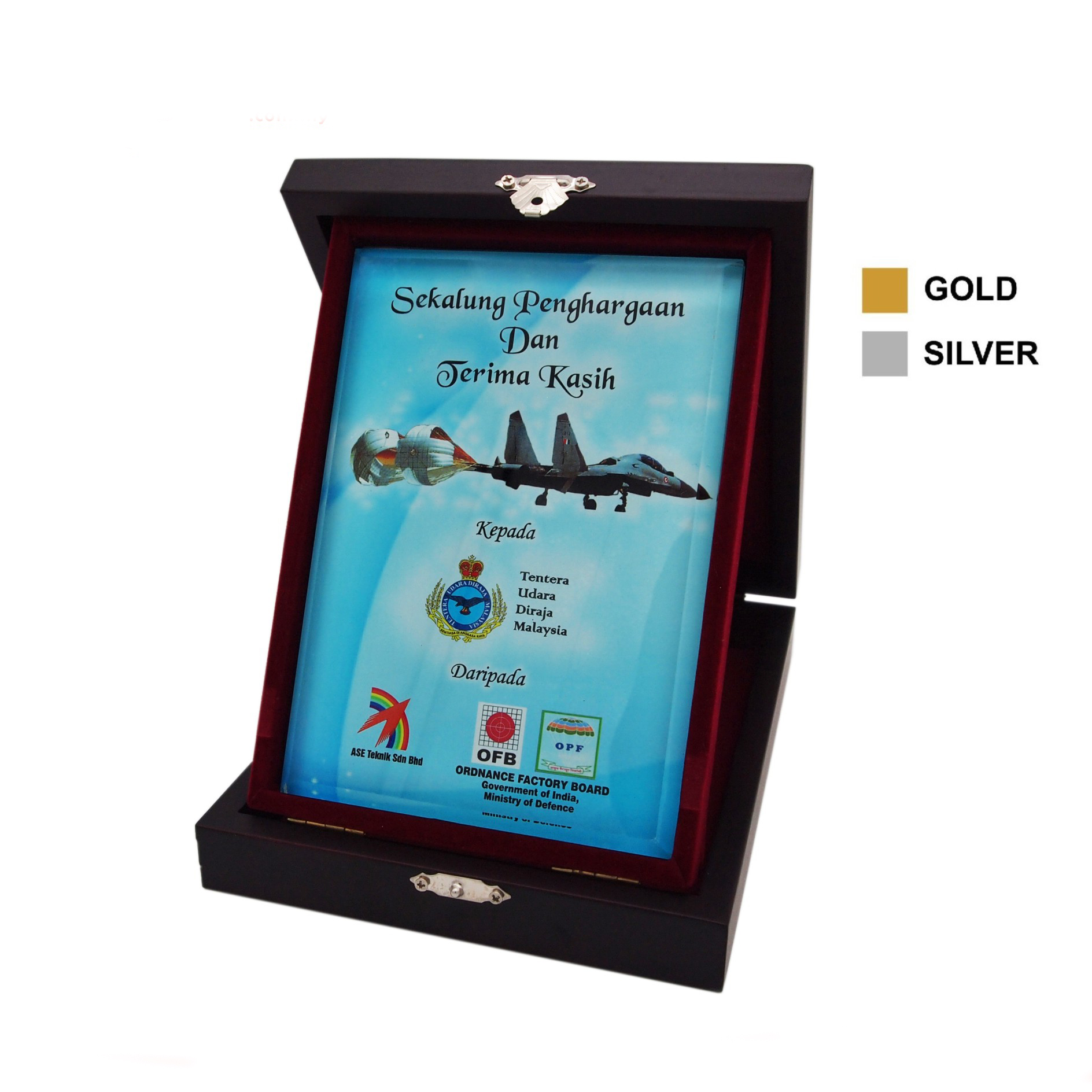 Batik Acrylic Box With Crystal Glass