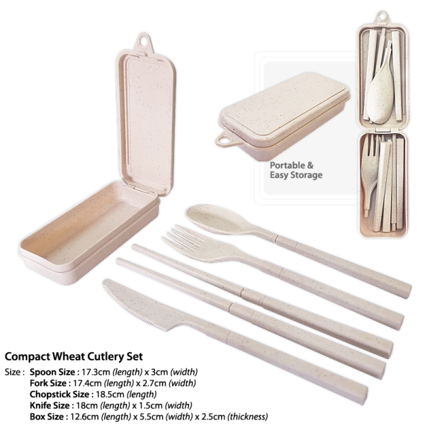 Compact Wheat Cutlery Set