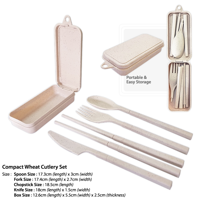 Compact Wheat Cutlery Set