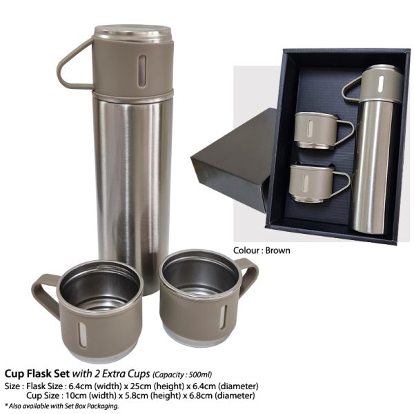 Cup Flask Set with 2 Extra Cups - Image 3