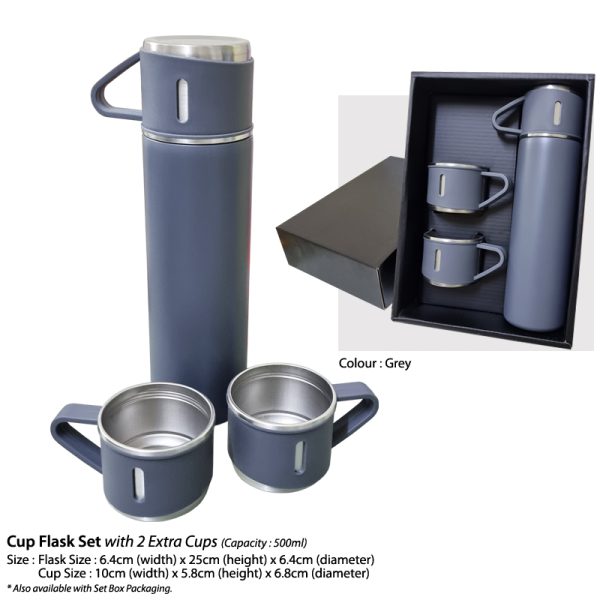 Cup Flask Set with 2 Extra Cups - Image 2