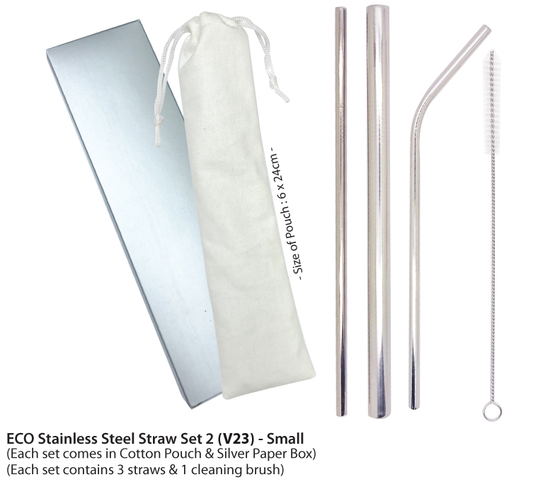 ECO Stainless Steel Straw Set 2 (V23) - Small