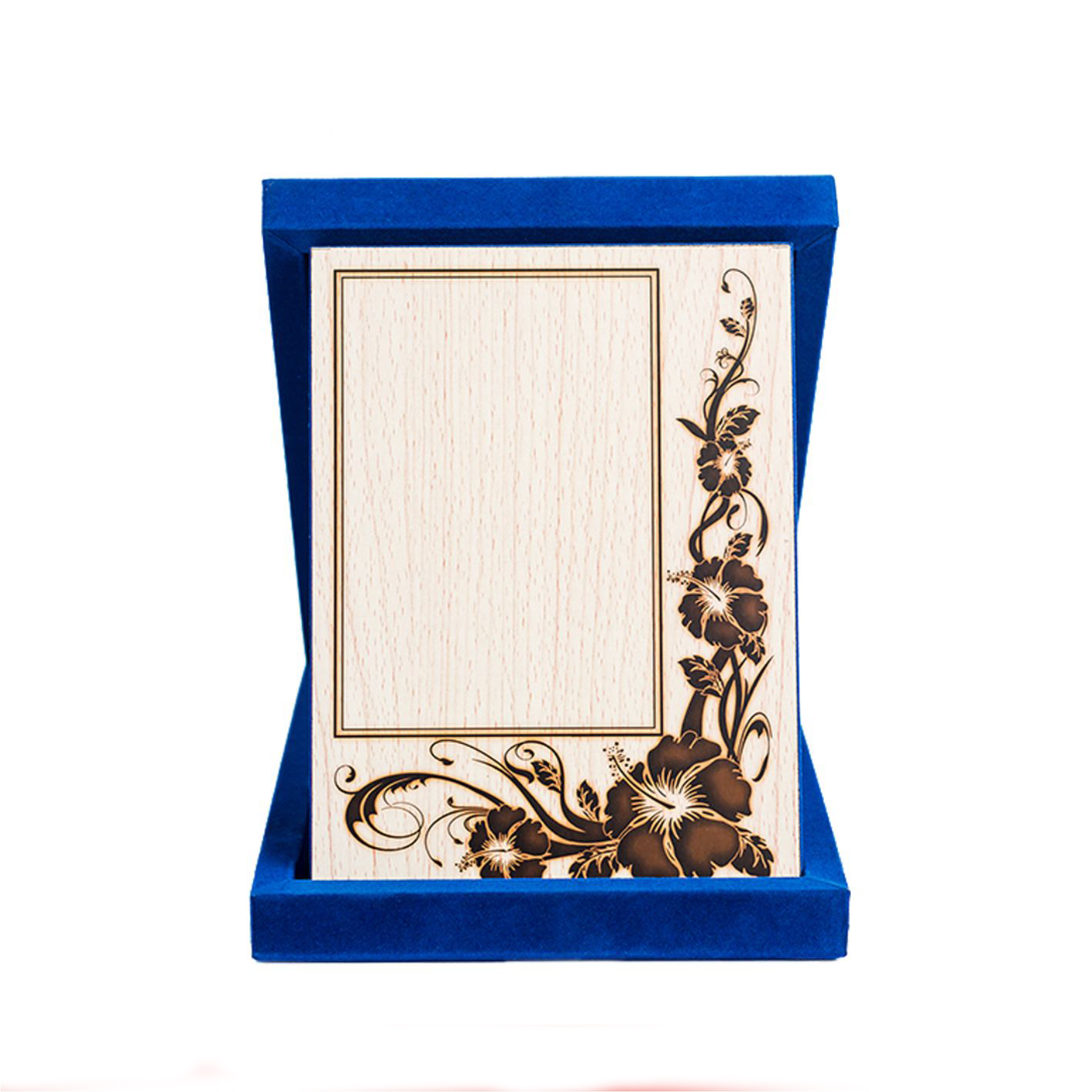 Velvet Box With Wood Stand