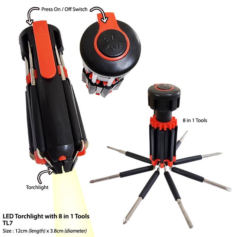 LED Torchlight with 8 in 1 Tools