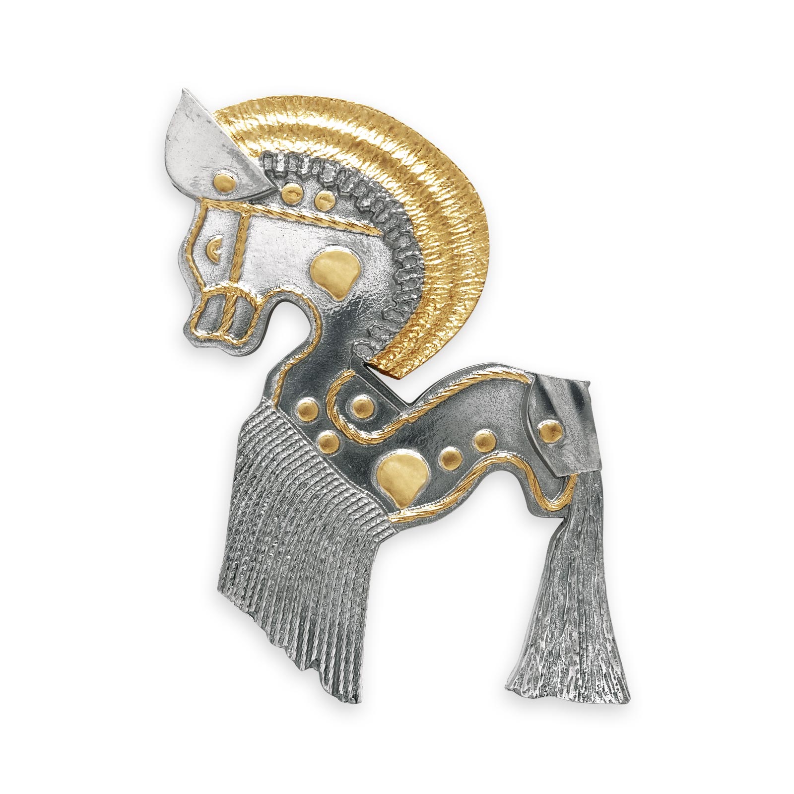 Cenderamata pewter Kuda Kepang emas 24K hadiah korporat eksklusif