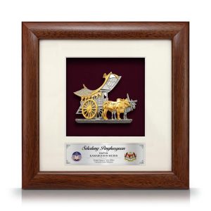 Cenderamata pewter Kereta Lembu emas 24K hadiah korporat eksklusif