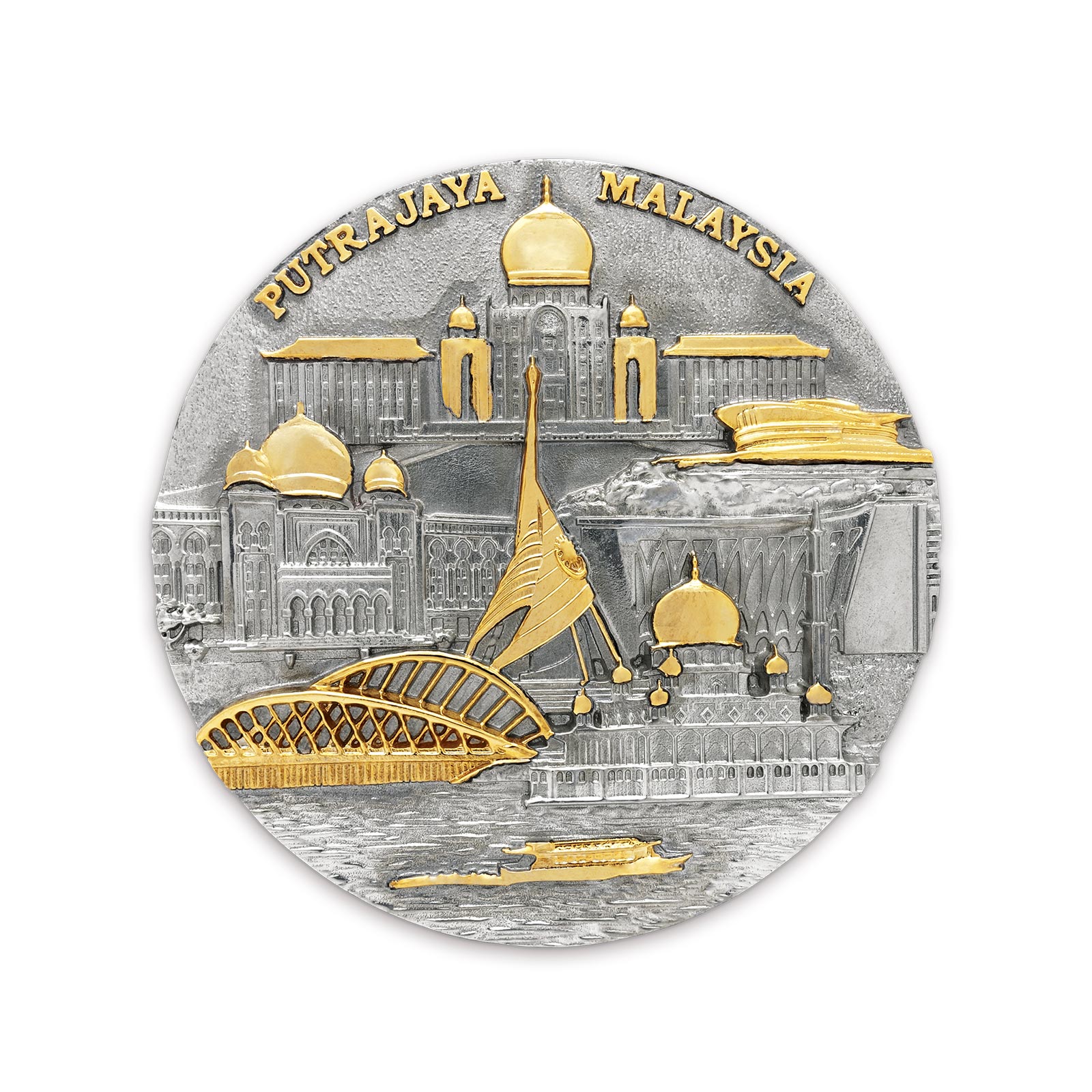 Cenderamata premium pewter Mercu Tanda Putrajaya berlapis emas 24K