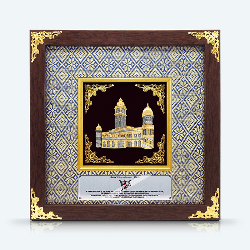 10"X 10" Songket Frame (Golden Blue)