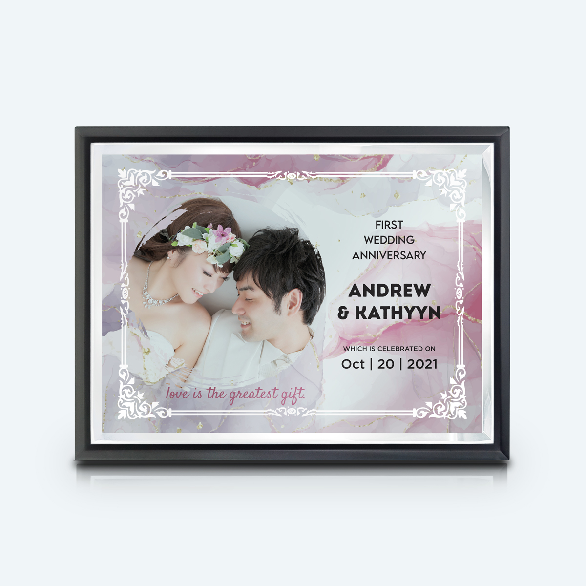 6.5" x 8.5" Crystal Wood Plaque