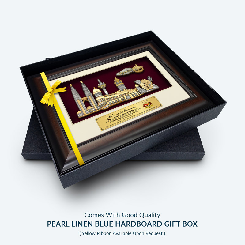 8.5" x 12" VIP Frame with Gold Plated Pewter : Malaysia Landmark - Image 2