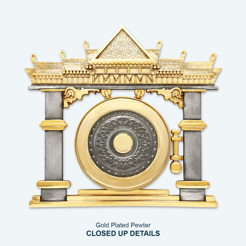16" x 16" VIP Frame with Gold Plated Pewter : Gong - Image 3