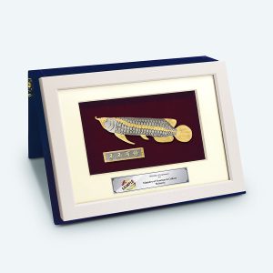 8" x 10" Book Frame with Gold Plated Pewter : Asian Arowana
