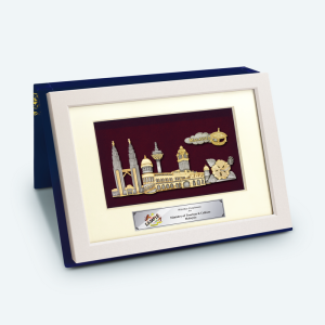 8" x 10" Book Frame with Gold Plated Pewter : Malaysia Landmark