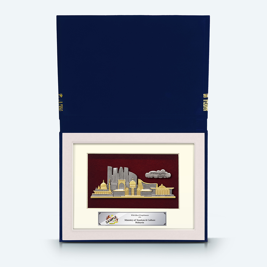 7" x 9" Book Frame with Gold Plated Pewter : Putrajaya Landmark - Image 2