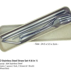 ECO Stainless Steel Straw Set 4 (6 in 1)