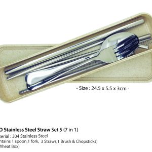 ECO Stainless Steel Straw Set 5 (7 in 1)