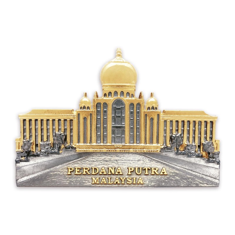 8” x 8” Bingkai Solid Bersadur Pewter Saduran Emas – Bangunan Perdana Putra - Image 3