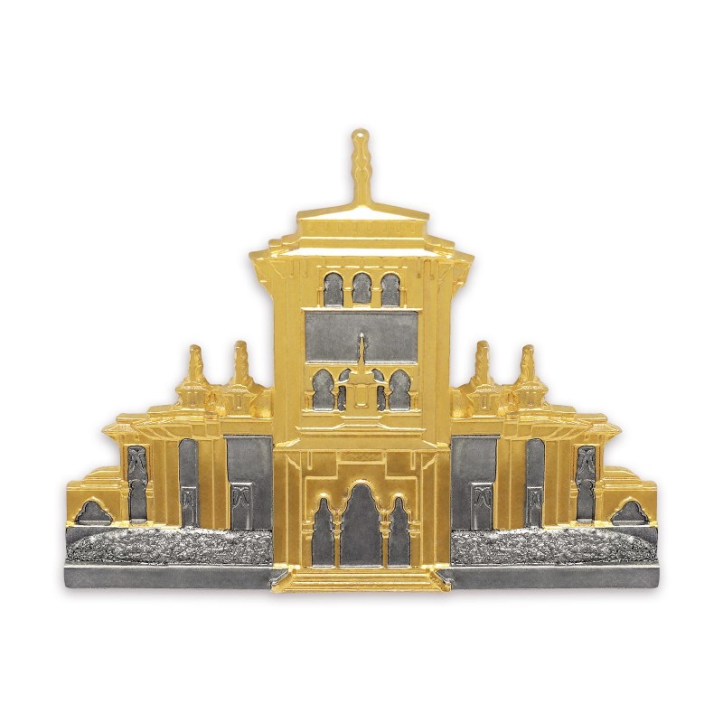 8” x 8” Bingkai Solid Bersadur Pewter Saduran Emas – Bangunan Sultan Ismail - Image 3