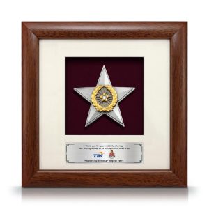 8” x 8” Bingkai Solid Bersadur Pewter Saduran Emas – Anugerah Bintang