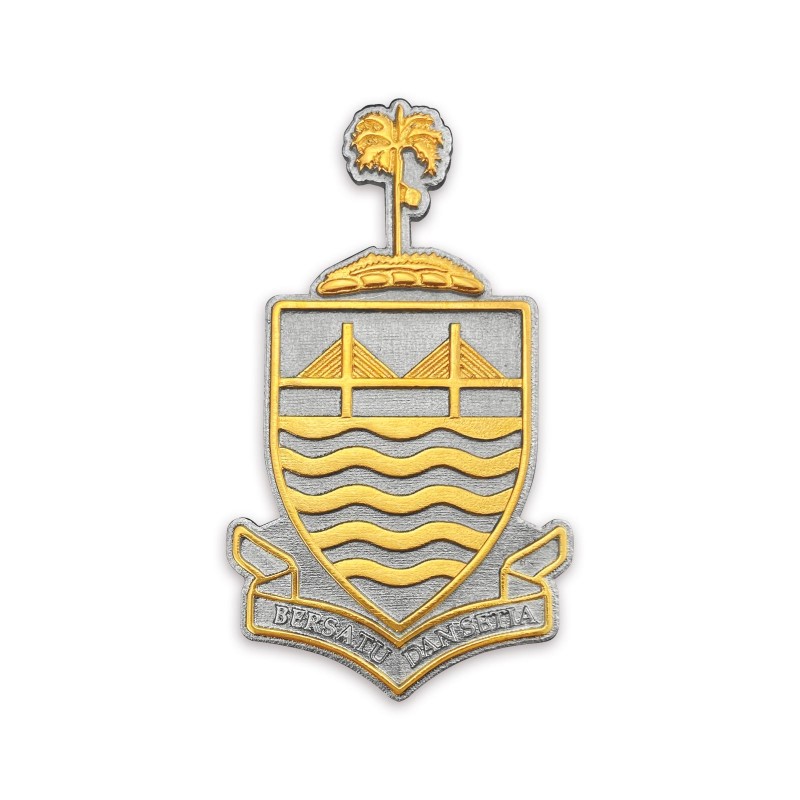 8” x 8” Bingkai Solid Bersadur Pewter Saduran Emas – Logo Penang - Image 3
