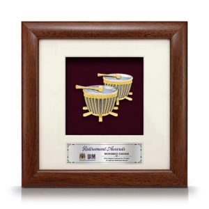 8” x 8” Bingkai Solid Bersadur Pewter Saduran Emas – Rebana Ubi