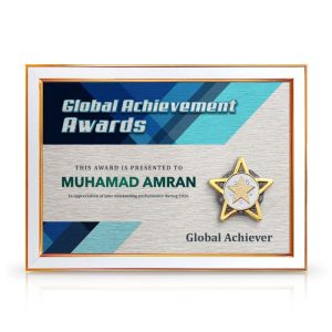 White Bronze Certificate Frame with Gold Plated Pewter Star Awards