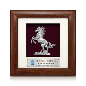 7" x 7" Solid Frame with Pewter - Horse Of Fortune