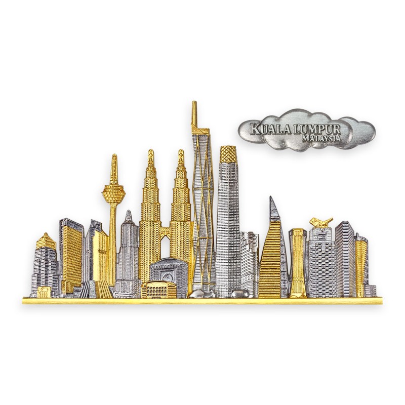 6.5” x 8.5” Bingkai Solid Bersadur Pewter Saduran Emas - Mercu Tanda Kuala Lumpur - Image 3